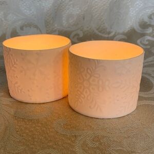 Yankee Candle Cream Embossed Holders